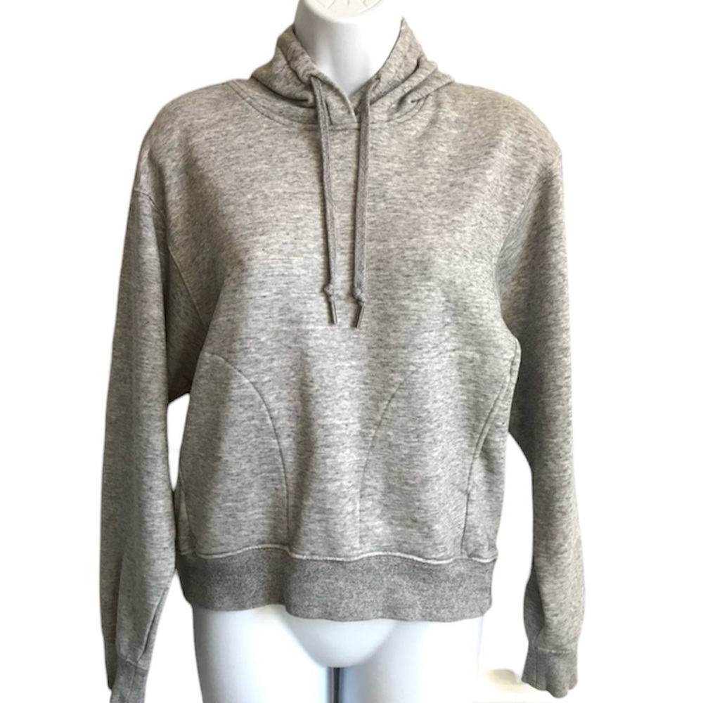🔴 4/$15 Uniqlo Women’s XS Heather Gray Drawstring Hoodie Sweatshirt Pockets EUC